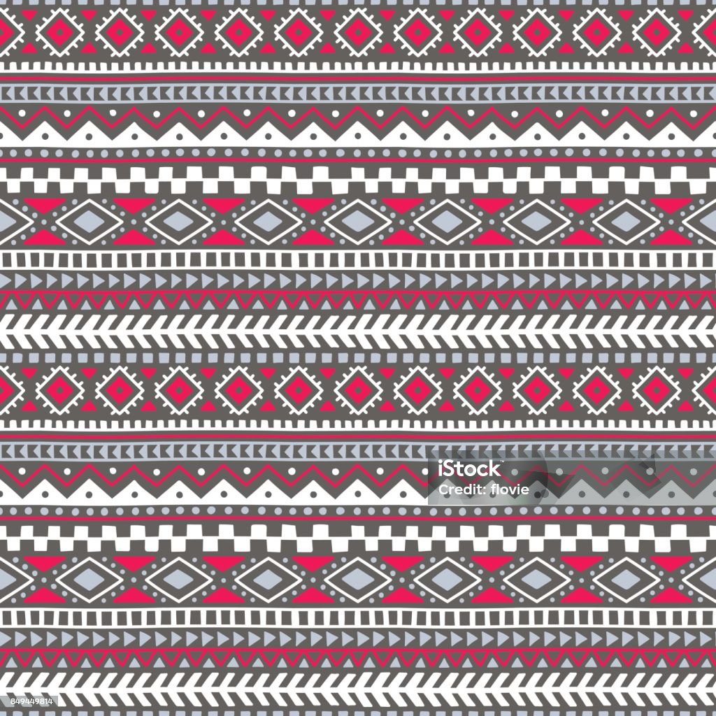 Seamless pattern in the bohemian style. Tribal and ethnic motives. seamless pattern bohemian style, tribal and ethnic motives, geometrical ornament, print for your textiles, gray, white and pink colors, vector illustration Abstract stock vector