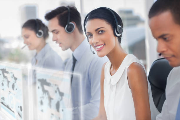 istock Gorgeous businesswoman using futuristic interface hologram 849455296