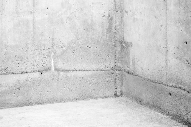 istock Empty room, corner of white stone walls 849460268