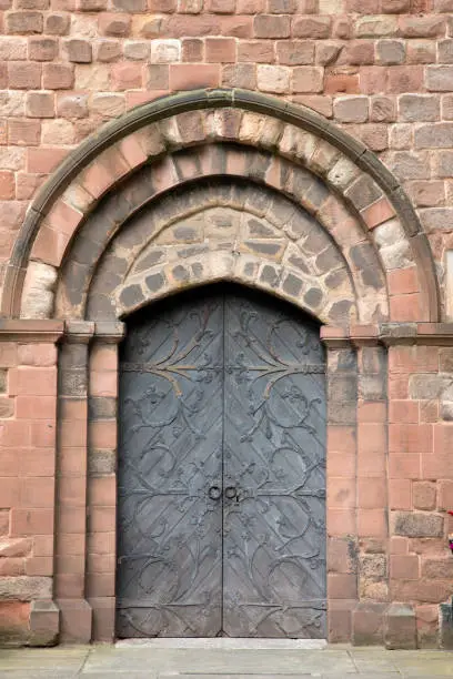 St Marys Church Door, Shrewsbury; England; UK