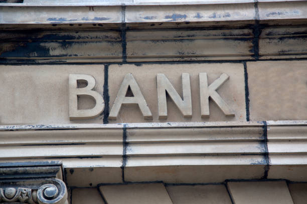 istock Bank Sign on Building Facade 849482906