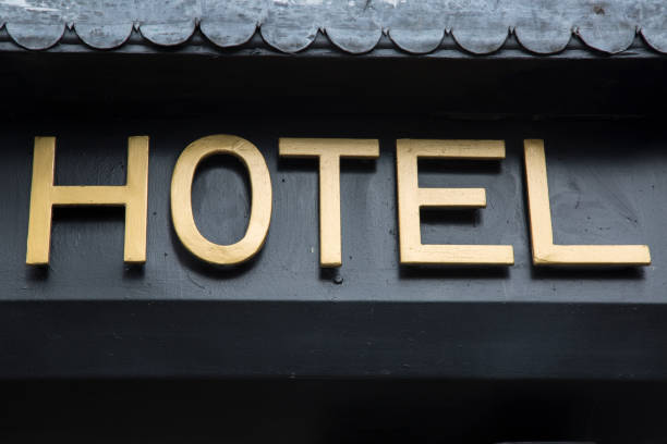 istock Hotel Sign on Building Facade 849485674