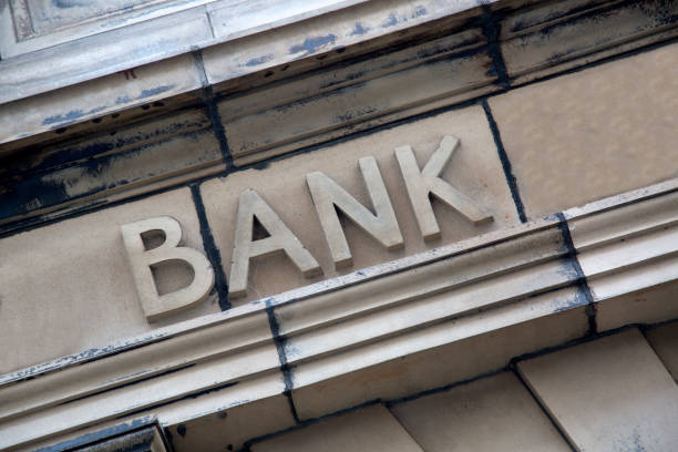 istock Bank Sign on Building Facade 849489324