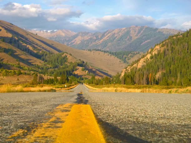 Typical early fall beauty from Idaho.  Early September brings small patches of snow up high.  This by Sun Valley, Idaho.