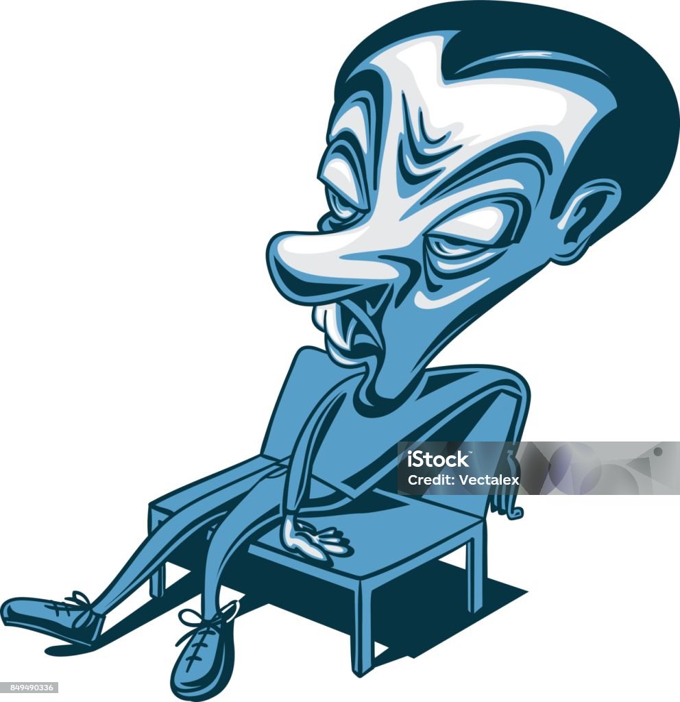 Cartoon Character Caricature Lazy Bored Tired Waiting Frustrated Funny Guy  Stock Illustration - Download Image Now - iStock