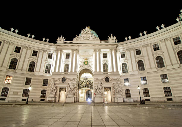 istock Illuminated Spanish Riding School at night in Vienna, Austria, Europe 849521534
