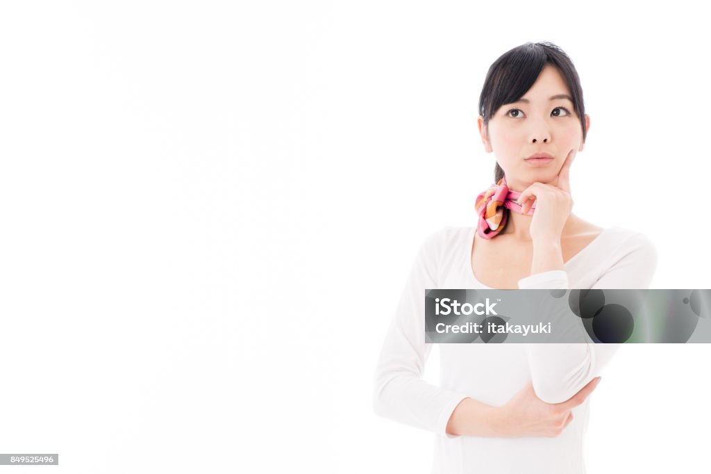 portrait of asian businesswoman isolated on white background young asian woman in white background Only Women Stock Photo