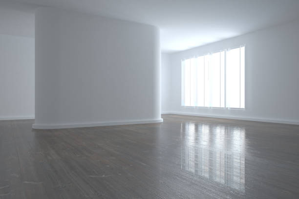 istock Bright room with wall in the middle 849550918