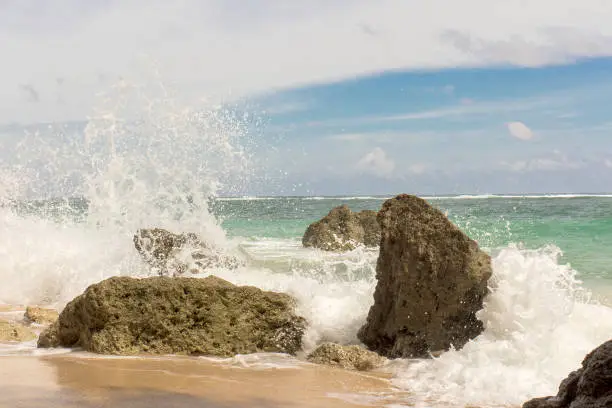 Spray Ocean, the Indian Ocean, the island of Bali, a paradise on earth.