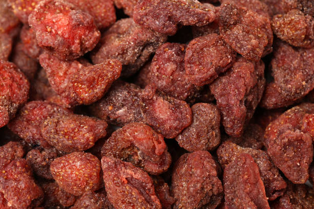 istock Dried strawberry on white background 849569768
