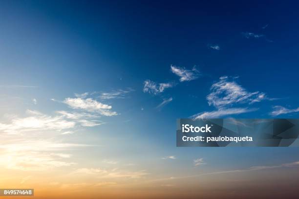 Blue Sky At Sunset Brazil Border Of Sao Paulo And Mato Grosso Do Sul States Stock Photo - Download Image Now