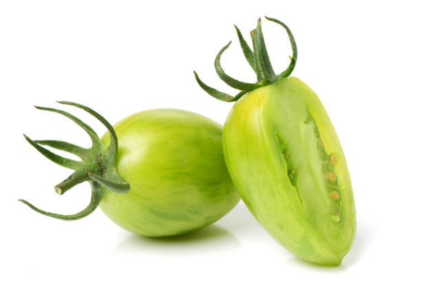 istock Green Tomato  on the white background 849574948
