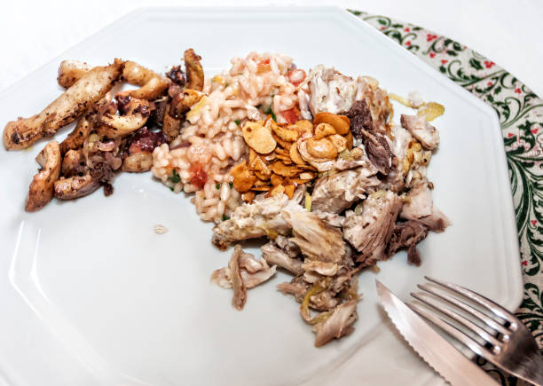 istock Risotto with grilled fish,  seafood and fried garlic 849581466