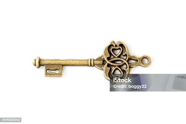Golden key. Real estate symbols medieval ornate vintage keys for doors By  ONYX