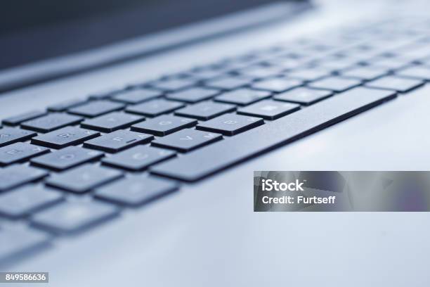 Laptop Keyboard Closeup Stock Photo - Download Image Now - Computer Keyboard, Close-up, Keypad