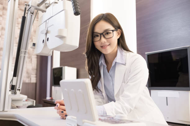 istock beauty woman optometrist 849599726