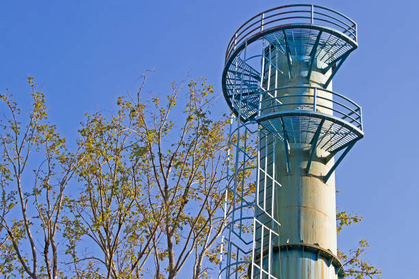 istock Water tower and blue sky  is near tree 849600090