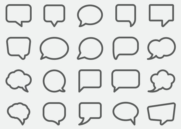 Speech Bubble Line Icons Speech Bubble Line Icons online chat bubble stock illustrations