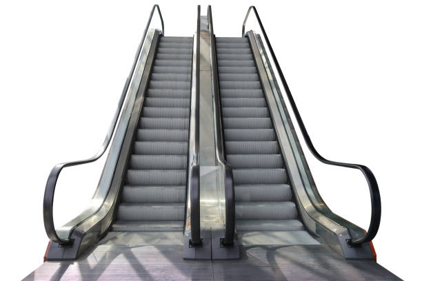 istock escalator step outside shopping mall isolated on white background with clipping path 849621664