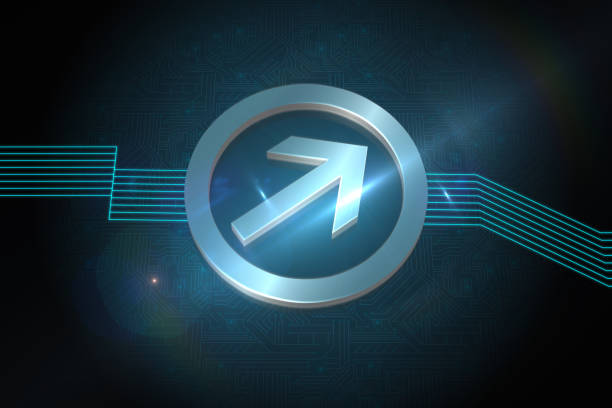 istock Glowing arrow pointing to the right corner 849632250