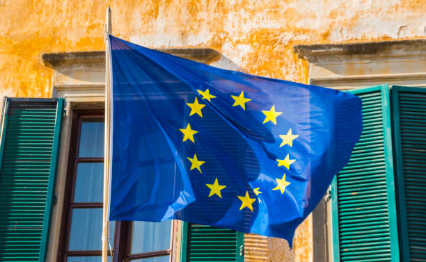 istock European Flag waving in the wind 849644128