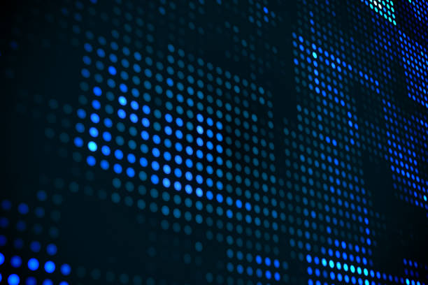 istock Futuristic dotted blue and black background 849645750