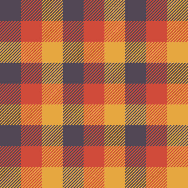 Halloween Tartan Seamless Pattern Background Halloween Tartan Seamless Pattern Background. Autumn color panel Plaid, Tartan Flannel Shirt Patterns. Trendy Tiles Vector Illustration for Wallpapers. camping patterns stock illustrations