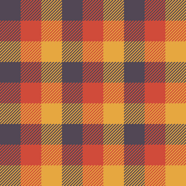 Halloween Tartan Seamless Pattern Background Halloween Tartan Seamless Pattern Background. Autumn color panel Plaid, Tartan Flannel Shirt Patterns. Trendy Tiles Vector Illustration for Wallpapers. background of a camping stock illustrations