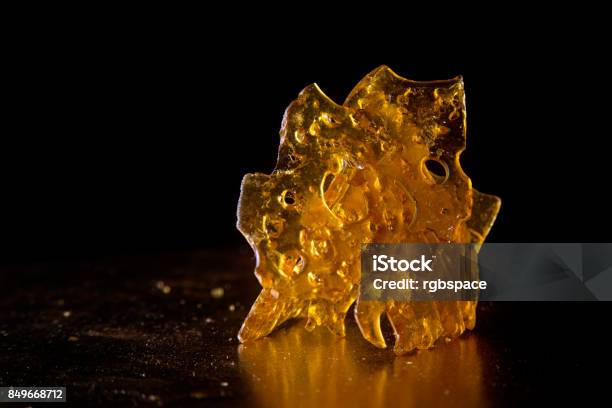 Close Up Detail Of Marijuana Oil Concentrate Aka Shatter Stock Photo - Download Image Now