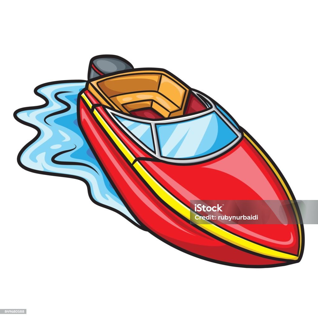 Motorboat Cartoon Stock Illustration - Download Image Now - Motorboat,  Racing Boat, Cartoon - iStock