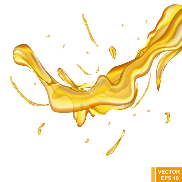 istock Splash oil. Isolated on white background. Realistic. For your design 849684148