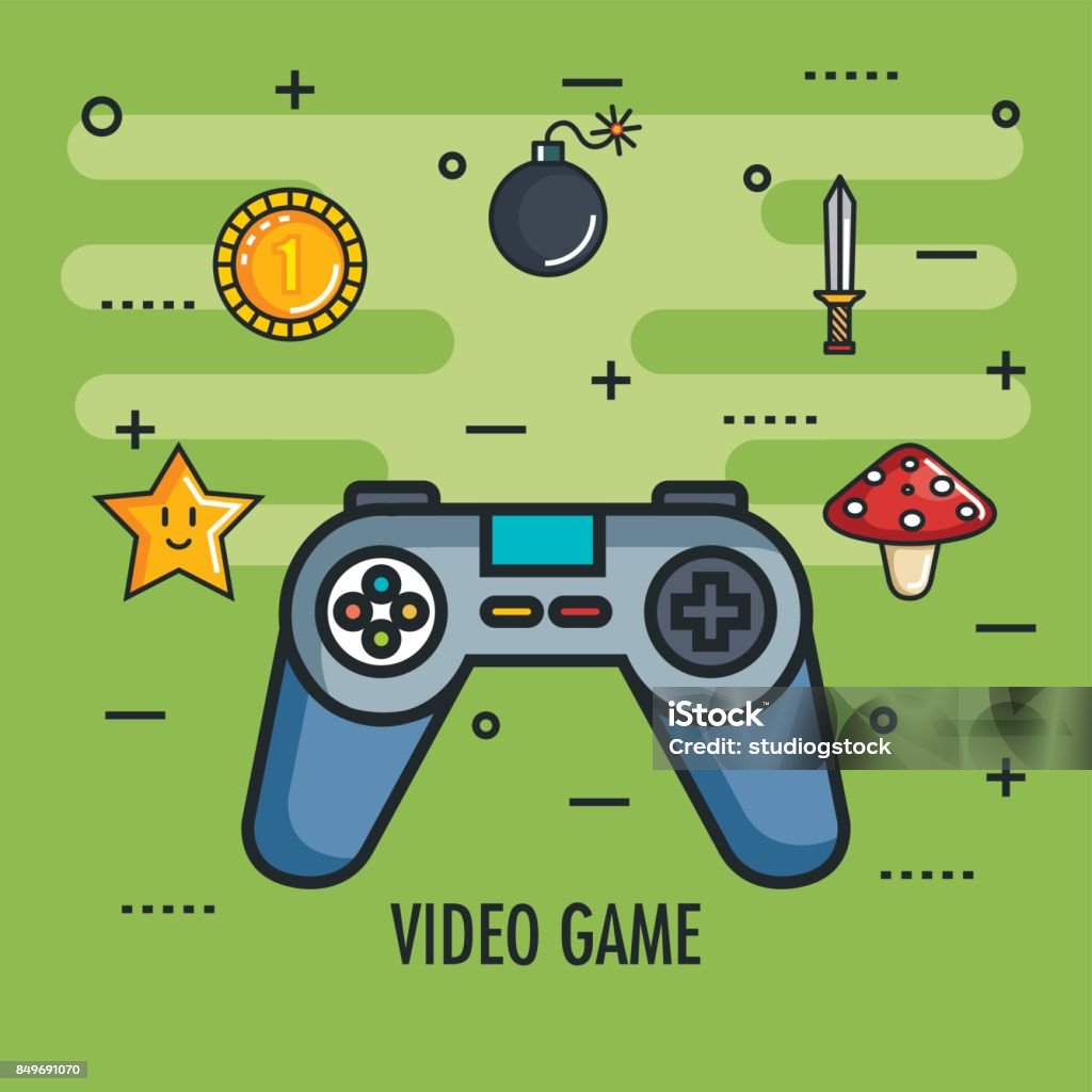 Gamepad Control Console For Video Game Device Digital Stock ...