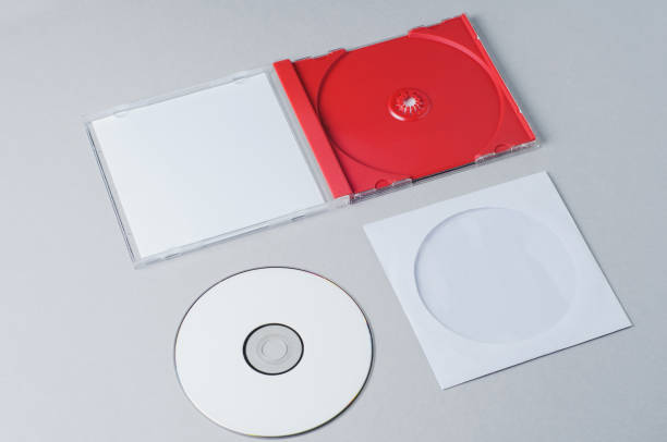 istock Blank CD on gray background. Mockup for branding 849692632
