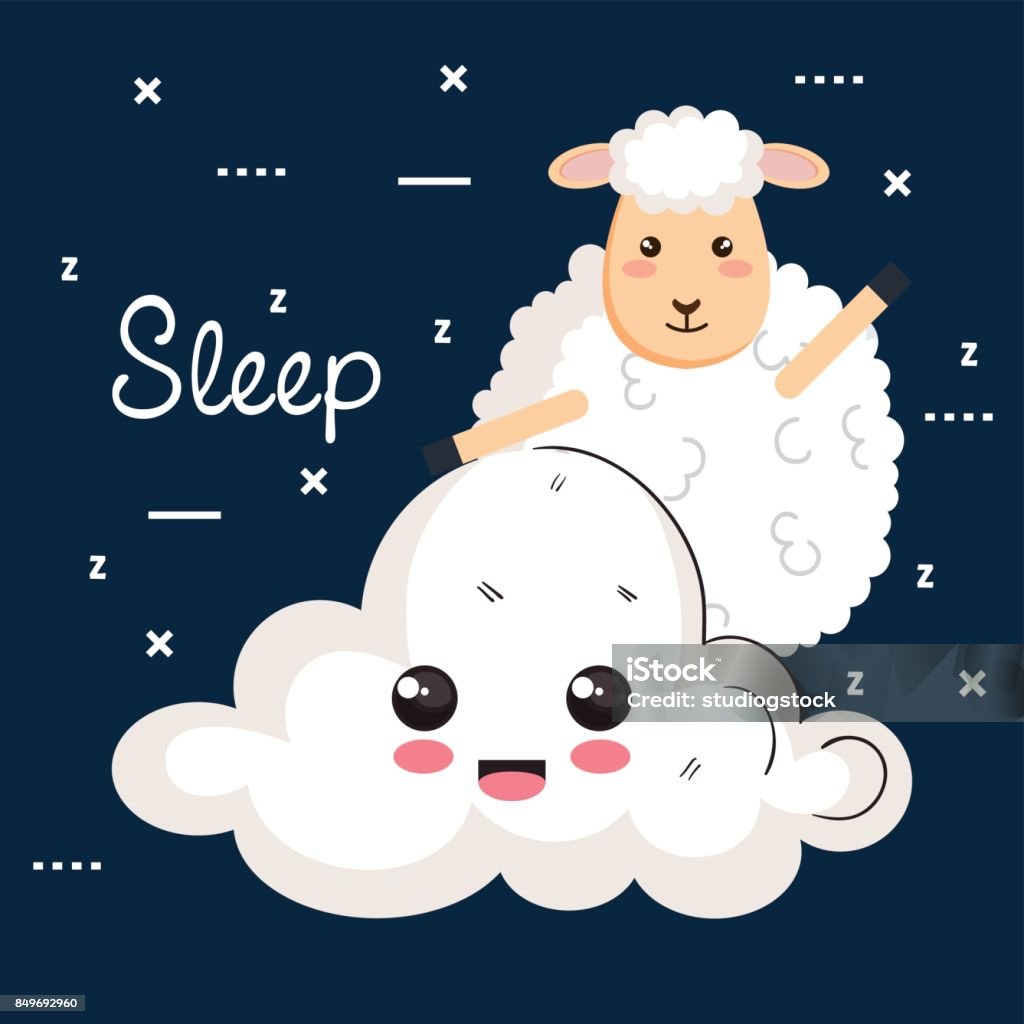 Ilustración de Buena Noche De Sueño Nube Animales Ovejas De Dibujos Animados  y más Vectores Libres de Derechos de Animal - iStock