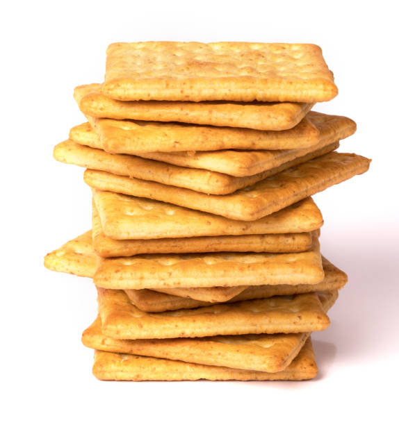 istock Close up the healthy  whole wheat cracker on white background 849700796