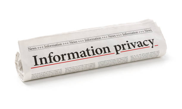 istock Rolled newspaper with the headline Information privacy 849708724