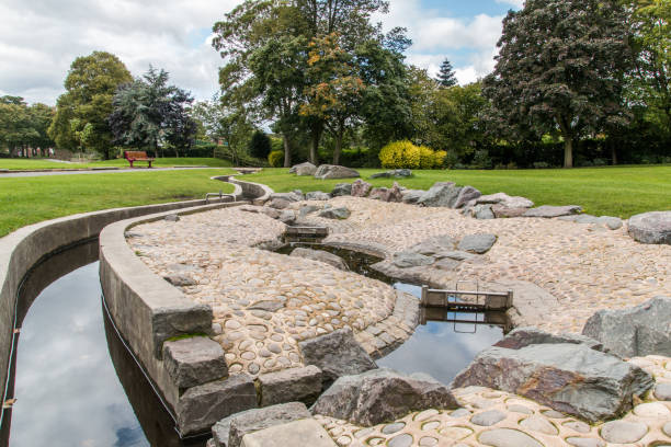istock Swadlincote Park Derbyshire  water and stone feature. 849712564