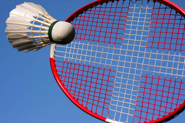 istock Badminton play closeup and sky blue 849718984