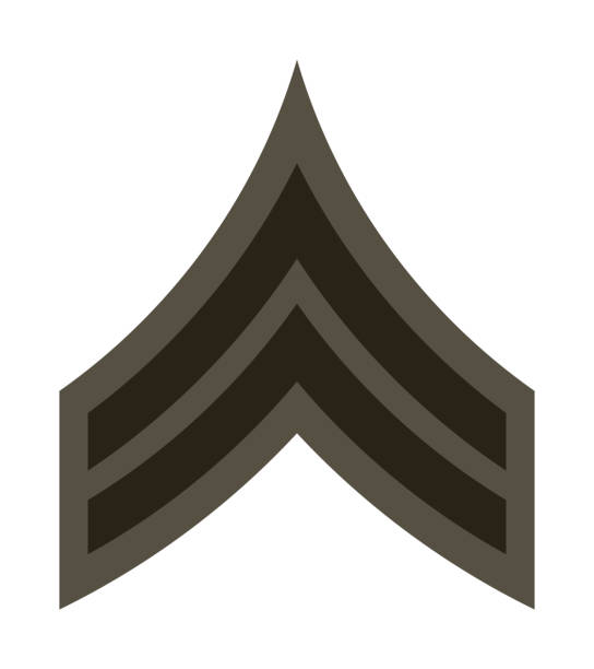 illustrazioni stock, clip art, cartoni animati e icone di tendenza di gradi militari e insegne. strisce e galloni dell'esercito - military rank badge marines