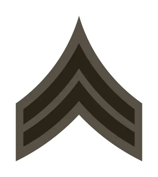 Vector illustration of Military Ranks and Insignia. Stripes and Chevrons of Army