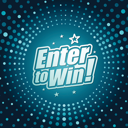 Vector of enter to win headline in green dotted color background. EPS Ai 10 file format.