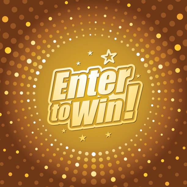Enter to win banner Vector of enter to win headline in gold dotted colored background. EPS Ai 10 file format. jackpot winner stock illustrations