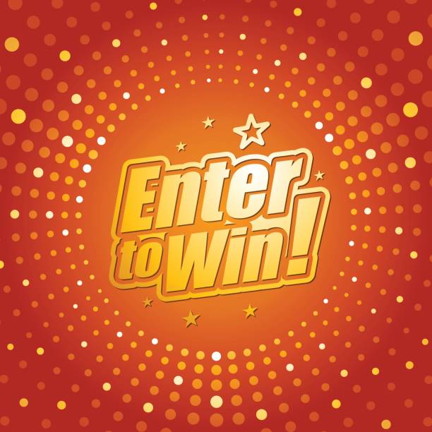 Enter to win banner Vector of enter to win headline in orange dotted color background. EPS Ai 10 file format. jackpot stock illustrations
