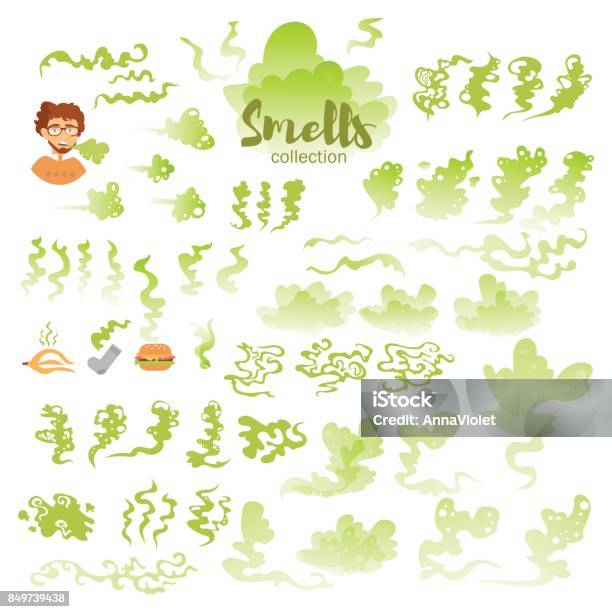 Set With Bad Smells Stock Illustration - Download Image Now - Unpleasant Smell, In A Row, Scented