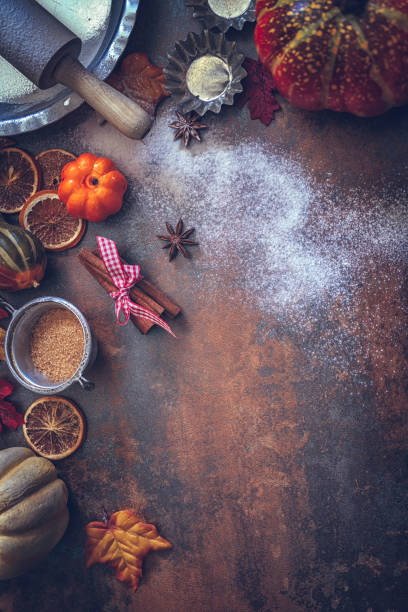 istock Autumn Background with Nuts, Spices and Candied Oranges 849740924