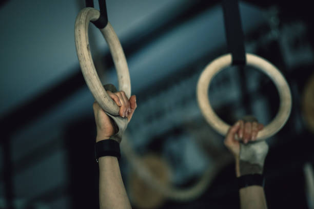istock Close up hands on gymnastic rings 849744704