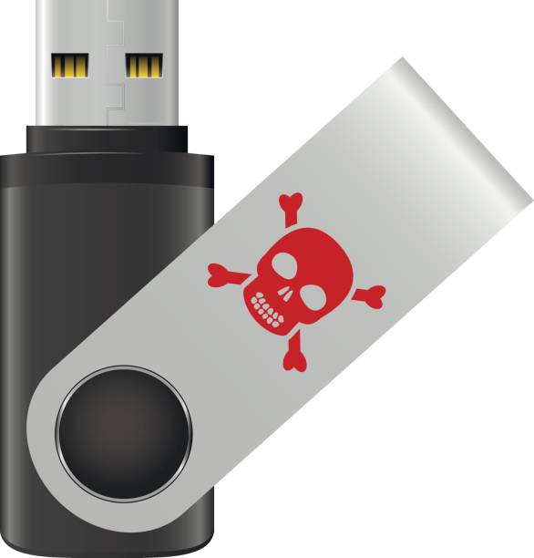 usb 플래시 드라이브 컴퓨터 바이러스 감염 - usb flash drive data symbol computer icon stock illustrations