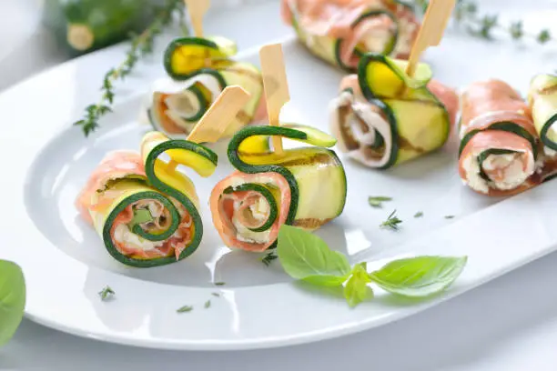 Photo of Zucchini rolls with ham and cheese