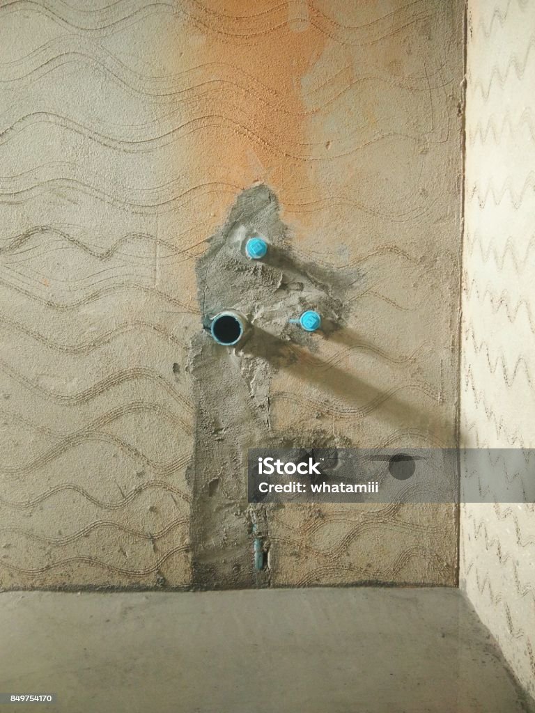 Bathroom Water Pipe Structure In The Wall Stock Photo - Download Image ...