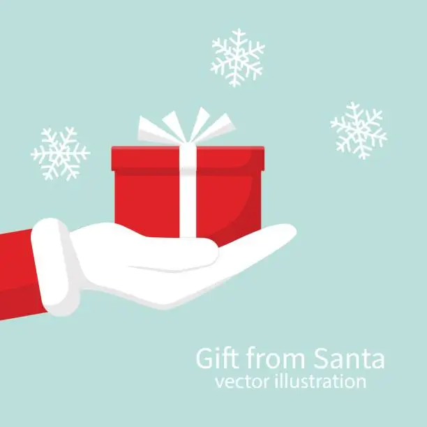 Vector illustration of Gift from Santa Claus.